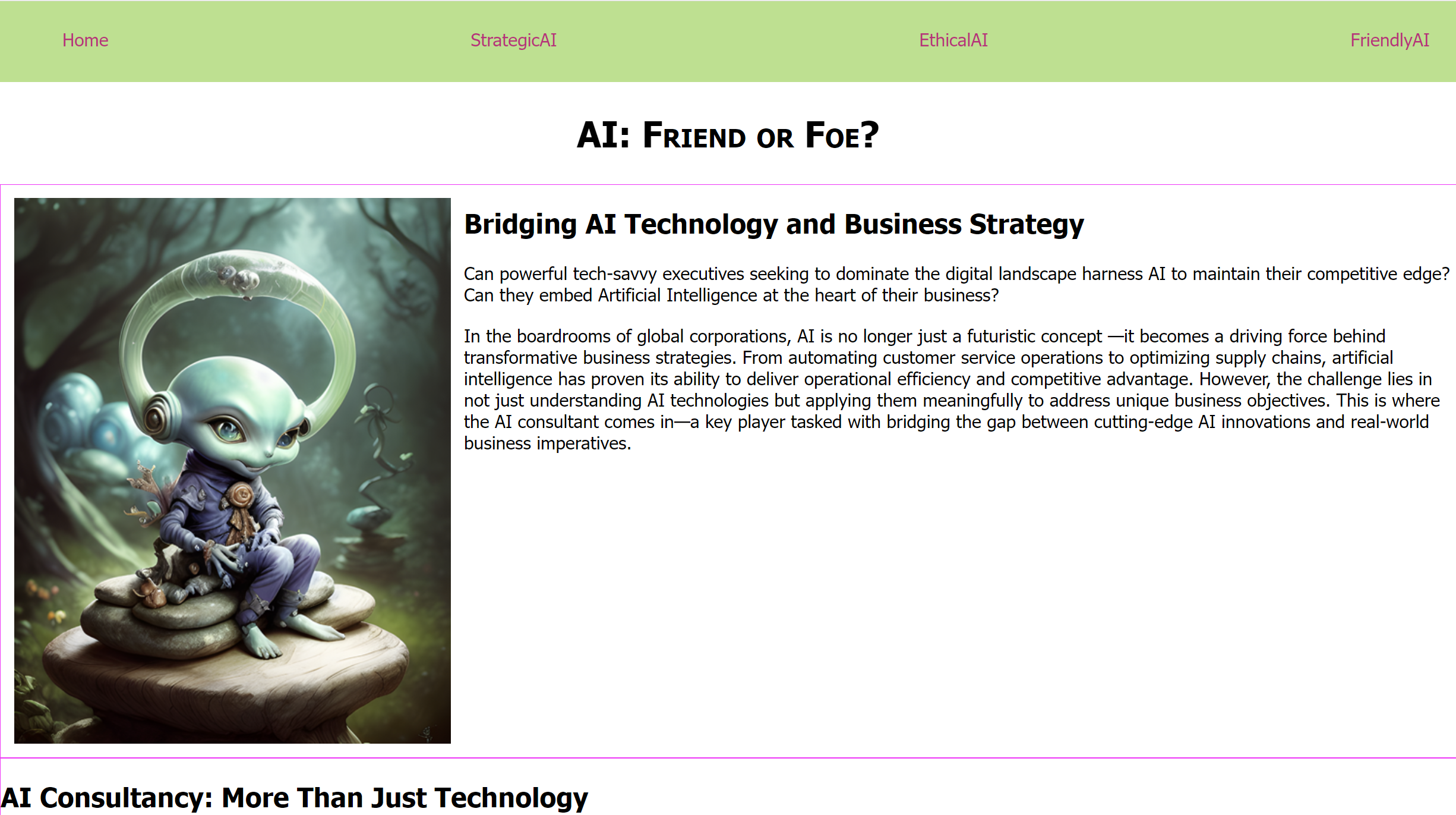AI website screenshot