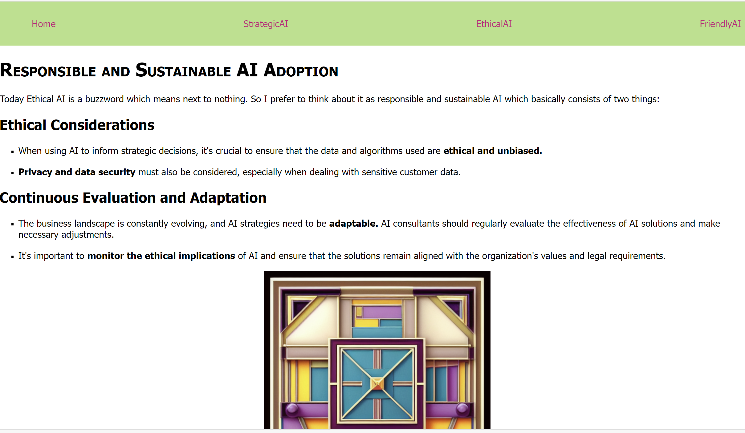 AI website screenshot