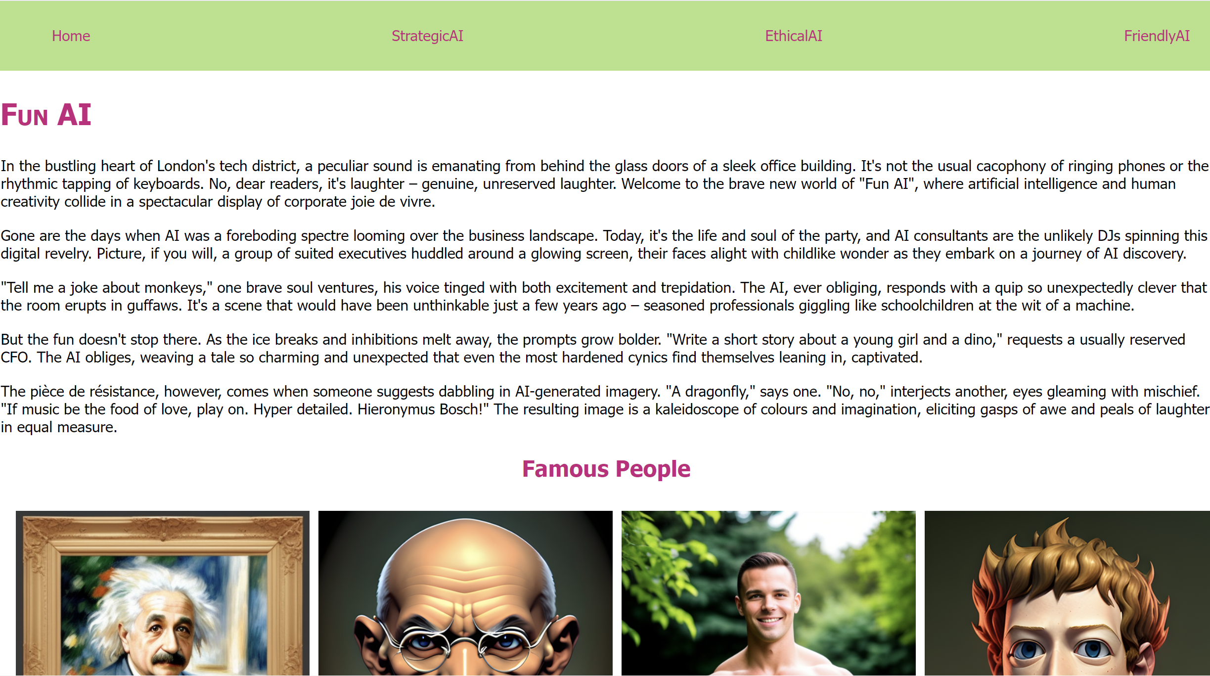 AI website screenshot