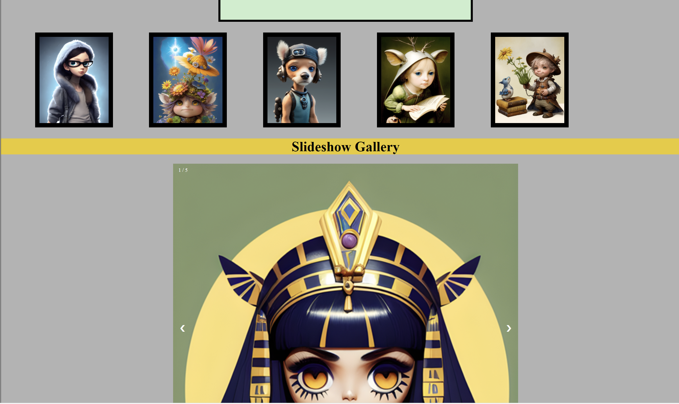 JavaScript demo website screenshot