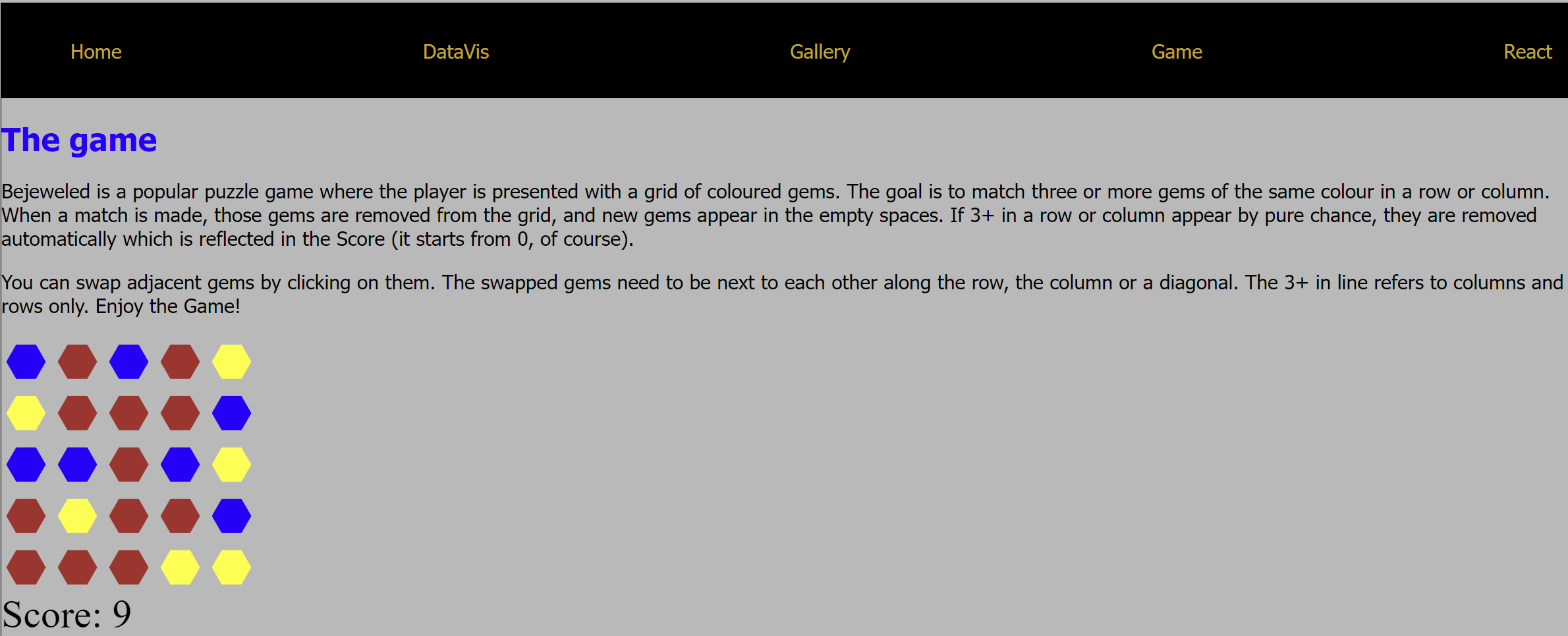 JavaScript demo website screenshot